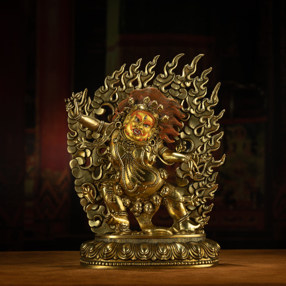 EastKarma ANGRY GURU PADMASAMBHAVA MAHAKALA STATUE FOR SPIRITUAL PROTECTION AND POWER