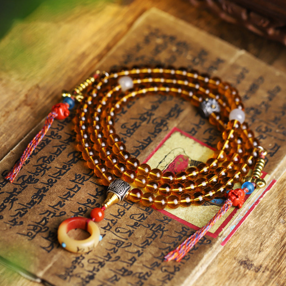 EastKarma  108 BEADS PROSPERITY MALA NECKLACE