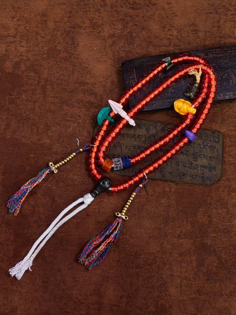 EastKarma VITAL FIRE TIBETAN CELLULOID NITRATE THOKCHA NECKLACE
