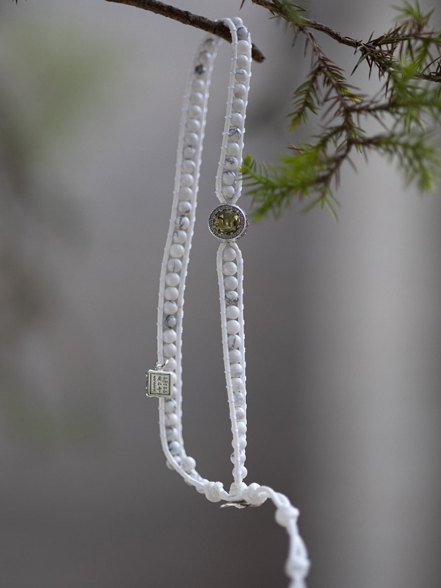 EastKarma WHITE TURQUOISE YELLOW WEALTH GOD BRAIDED BRACELET