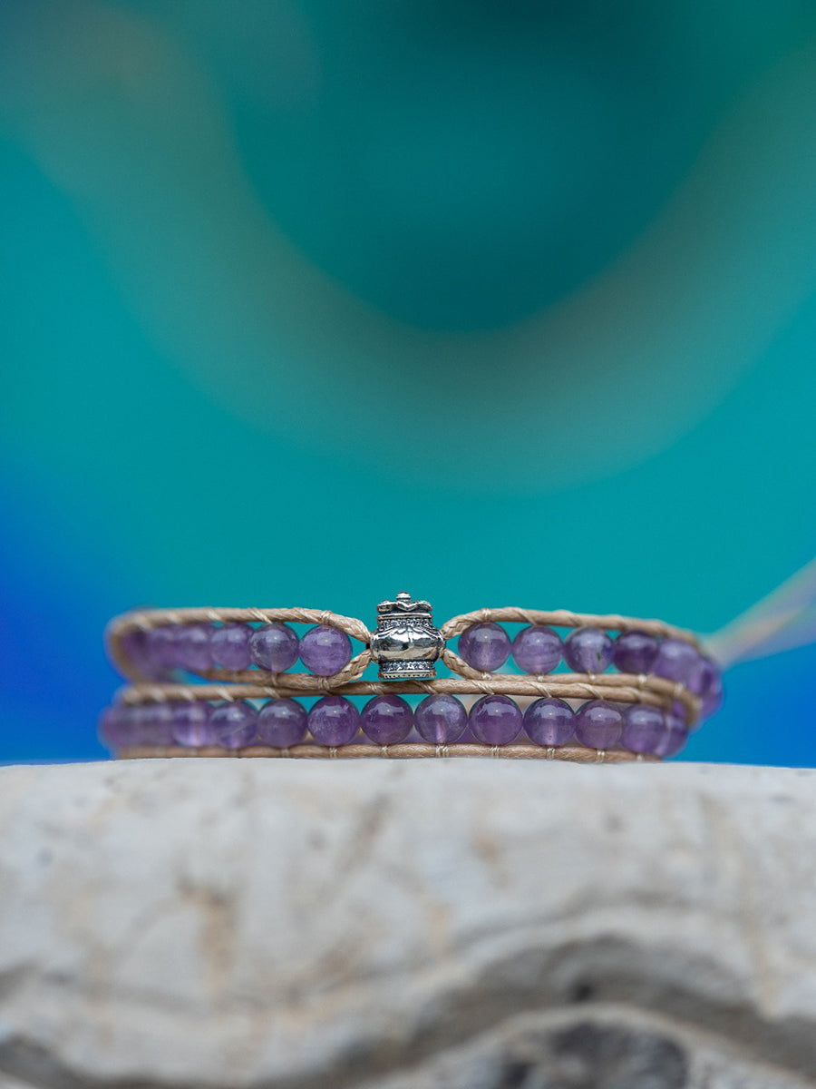 EastKarma AMETHYST MEDICINE BUDDHA BRAIDED BRACELET