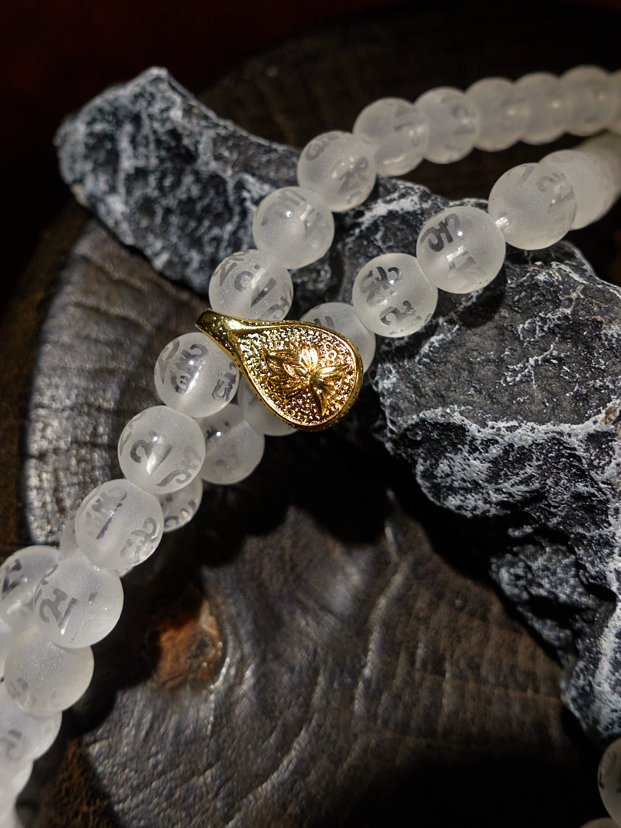 EastKarma 108 MALA BEADS CLEAR CRYSTAL HEALING NECKLACE - Image 2