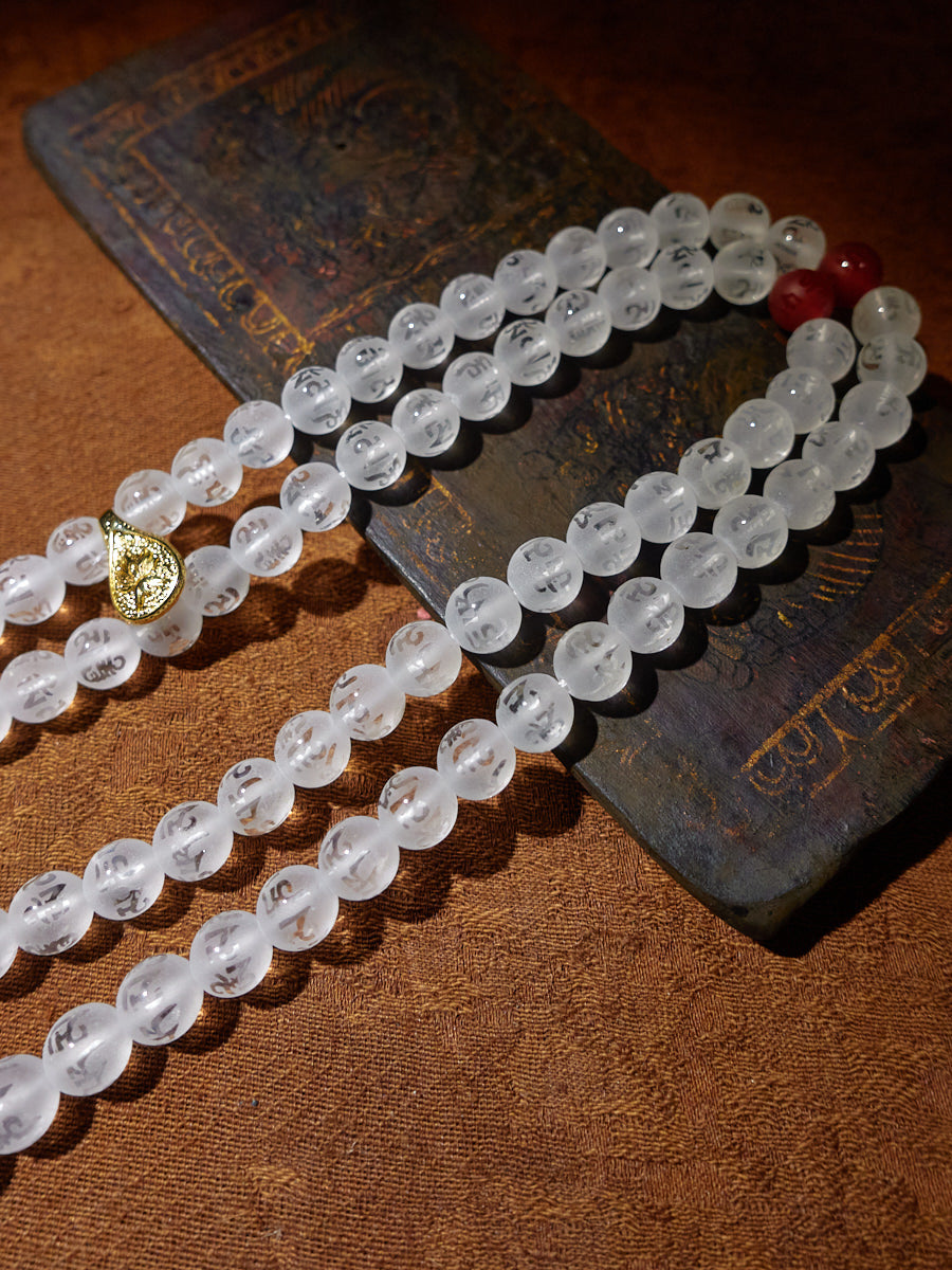 EastKarma 108 MALA BEADS CLEAR CRYSTAL HEALING NECKLACE - Image 3