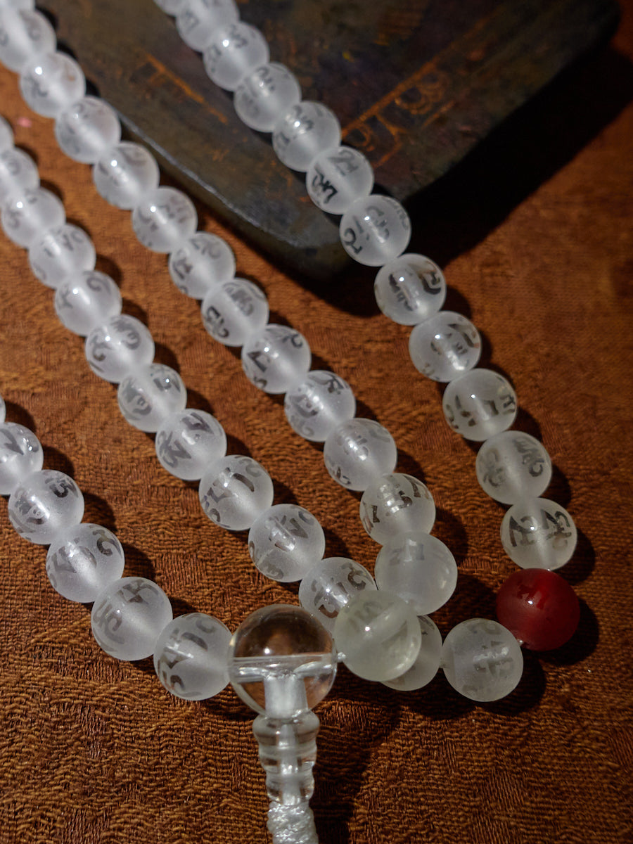 EastKarma 108 MALA BEADS CLEAR CRYSTAL HEALING NECKLACE - Image 4