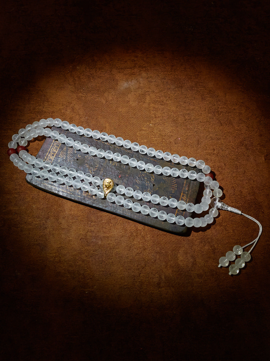 EastKarma 108 MALA BEADS CLEAR CRYSTAL HEALING NECKLACE - Image 5