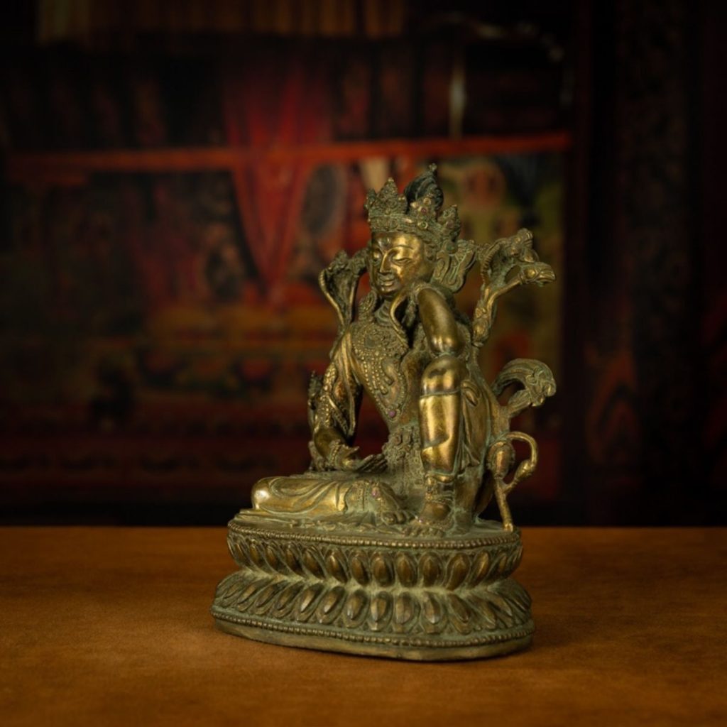 EastKarma QING DYNASTY TIBETAN ANTIQUE STATUE THINKING AVALOKITESHVARA LIMA COPPER GYIRONG LAKANG MONASTERY