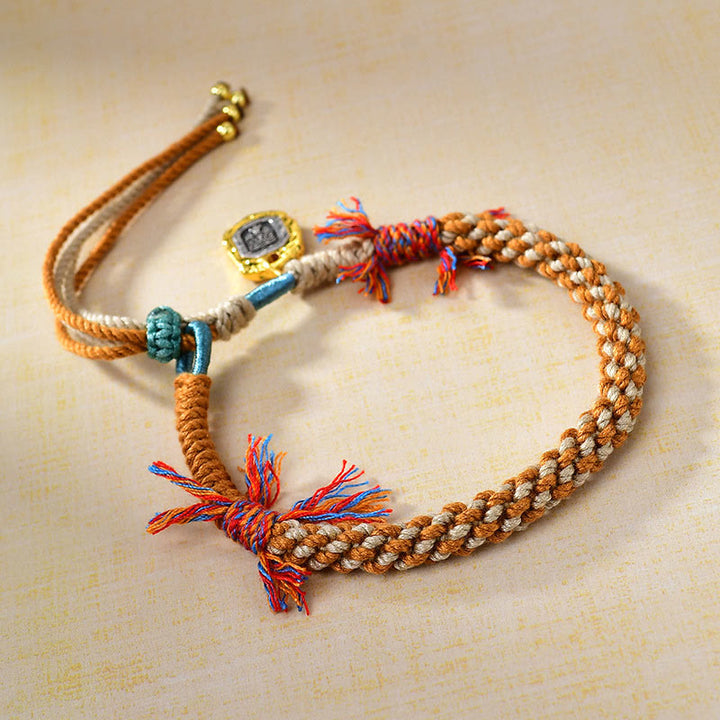 EastKarma Tibetan Colored Rope Zakiram Goddess Of Wealth Adjustable Protection Bracelet