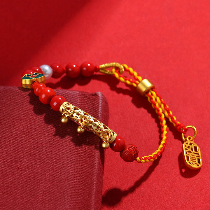 EastKarma Cinnabar Red String Bell Ruyi Brand Calm Bracelet