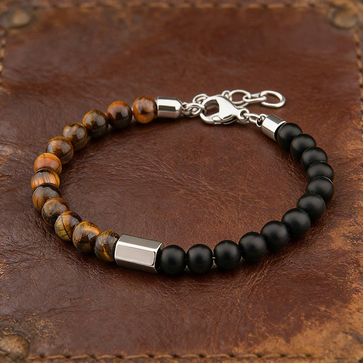 EastKarma Tiger Eye Grey Jasper Hematite Protection Bracelet