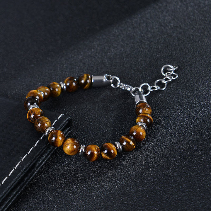EastKarma Tiger Eye Various Natural Stone Beads Protection Bracelet
