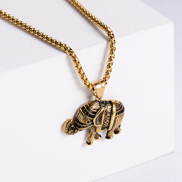 EastKarma Titanium Steel Elephant Strengthen Necklace Pendants