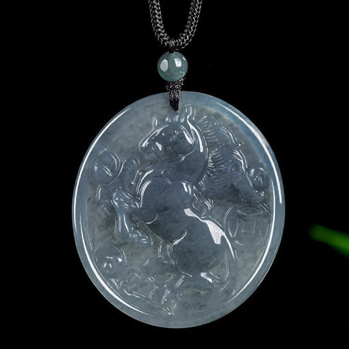 EastKarma Year Of The Horse Jade Luck Abundance Necklace Pendants - Image 2