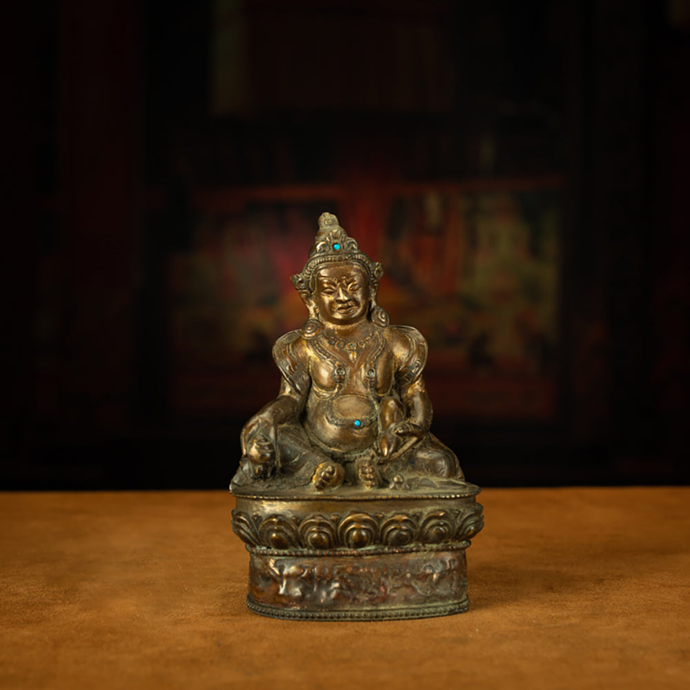 EastKarma EXTREMELY RARE MING DYNASTY TIBETAN PALA STYLE GILDED YELLOW JAMBHALA