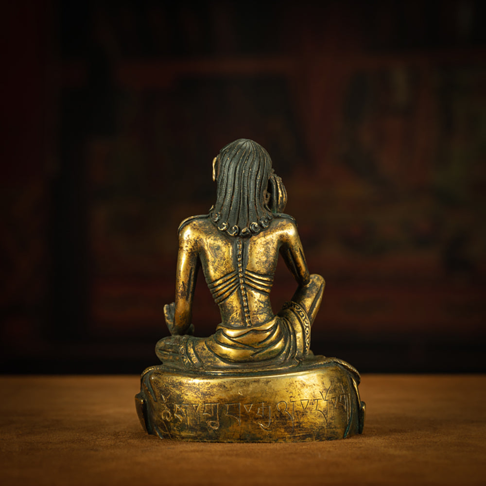 EastKarma Qing Dynasty Tibetan Lima Copper Milarepa Statue with Spiritual Power - Image 3
