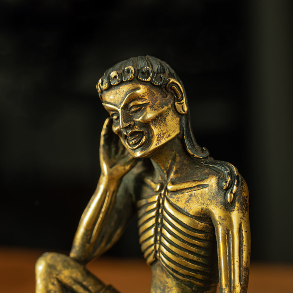 EastKarma Qing Dynasty Tibetan Lima Copper Milarepa Statue with Spiritual Power - Image 4