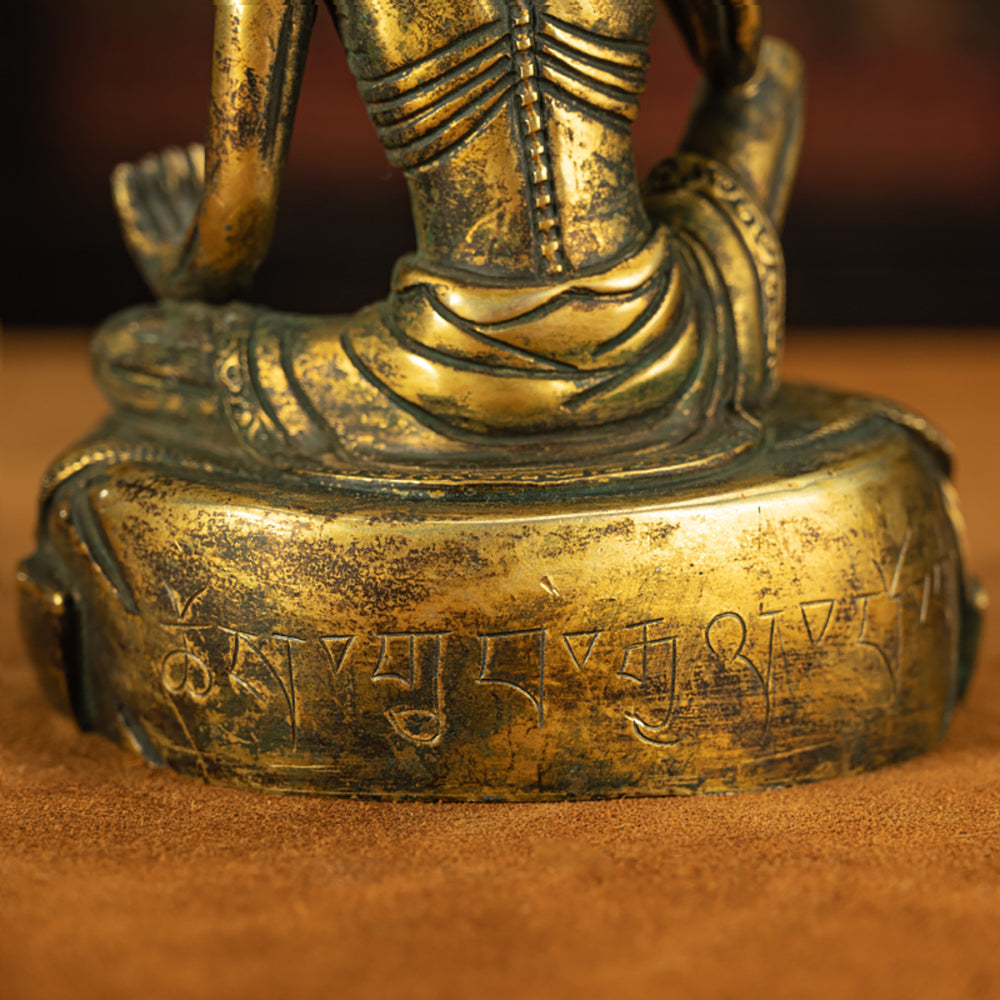 EastKarma Qing Dynasty Tibetan Lima Copper Milarepa Statue with Spiritual Power - Image 5