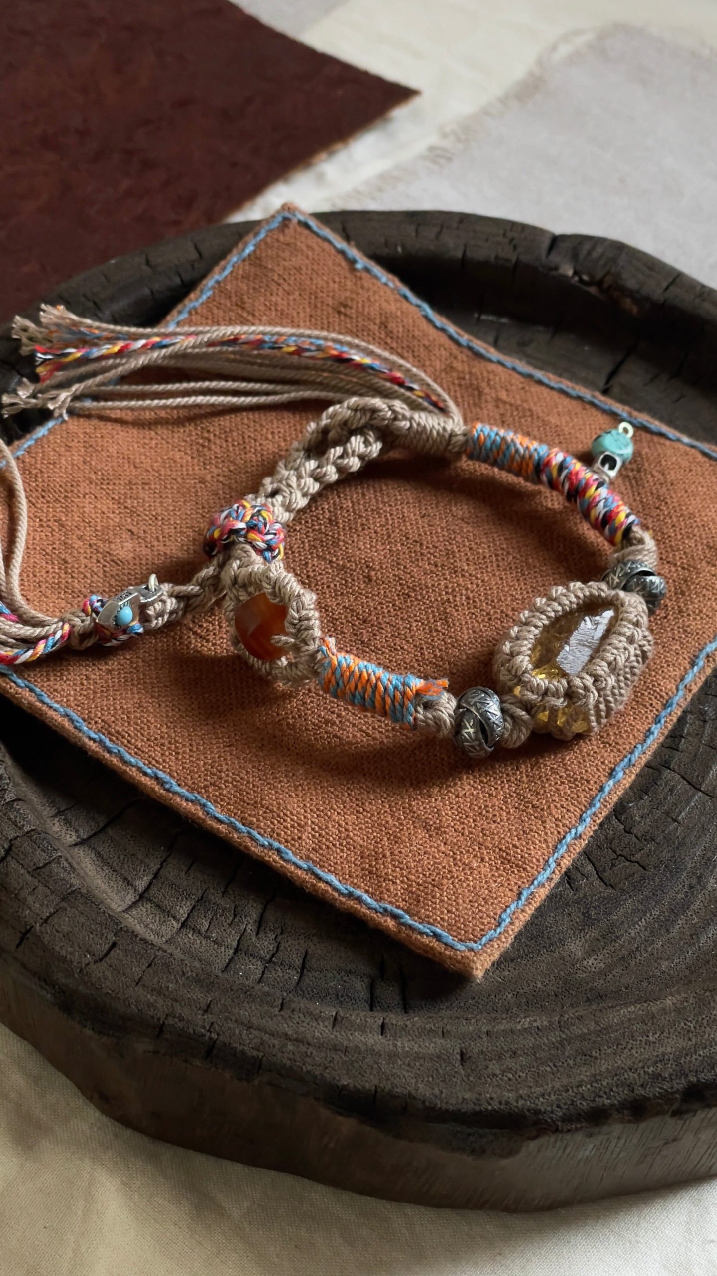 EastKarma CITRINE PROSPERITY HANDWOVEN BRACELET