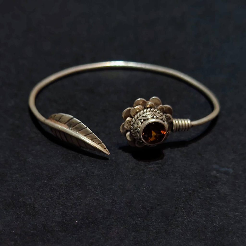 EastKarma RADIANT CLARITY BRACELET | PURE SILVER CITRINE BANGLE FOR ABUNDANCE AND SPIRITUAL ENERGY