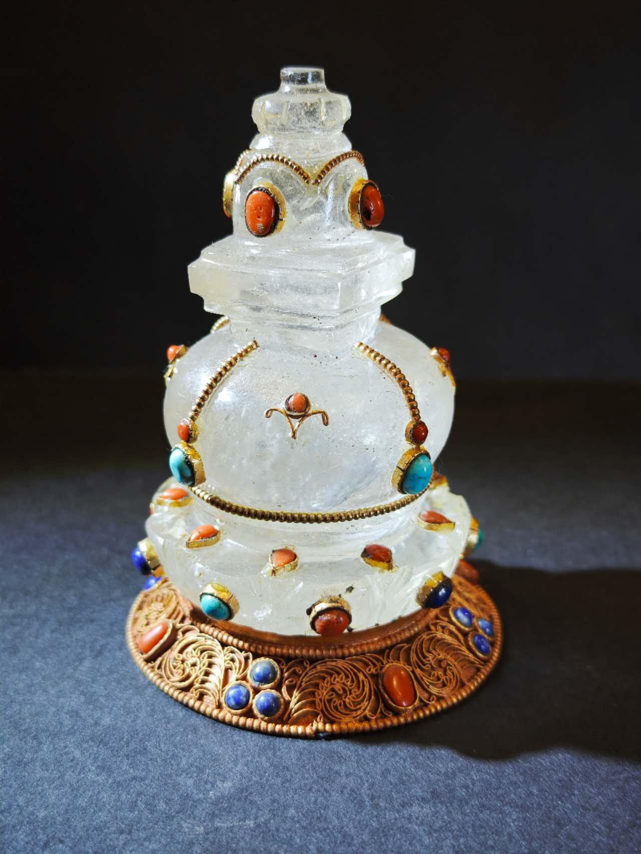 EastKarma HIMALAYAN CLEAR QUARTZ STUPA – SACRED CLARITY & BLESSING ENERGY