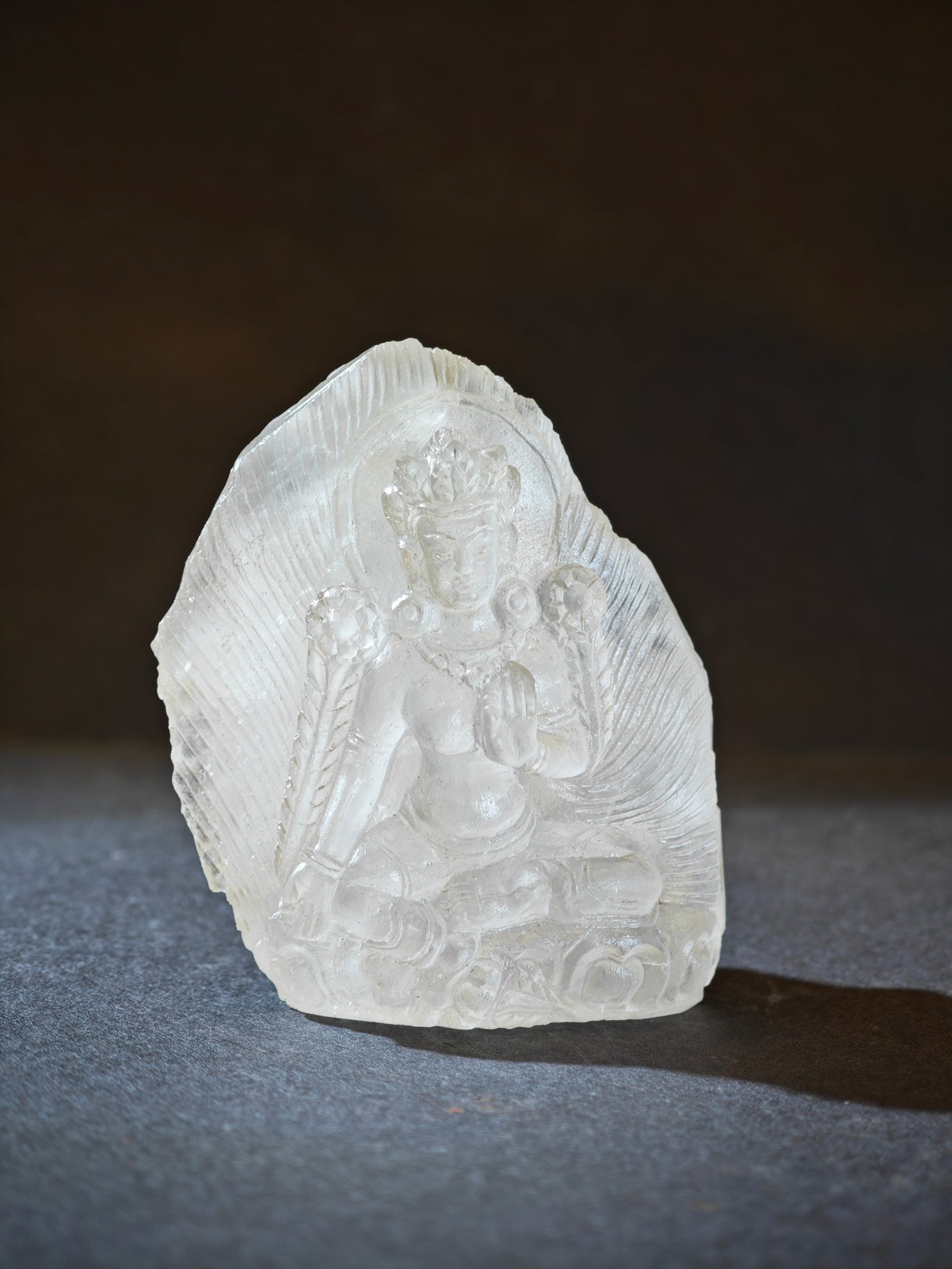 EastKarma PEACE ENERGY CLEAR QUARTZ BUDDHA CARVING