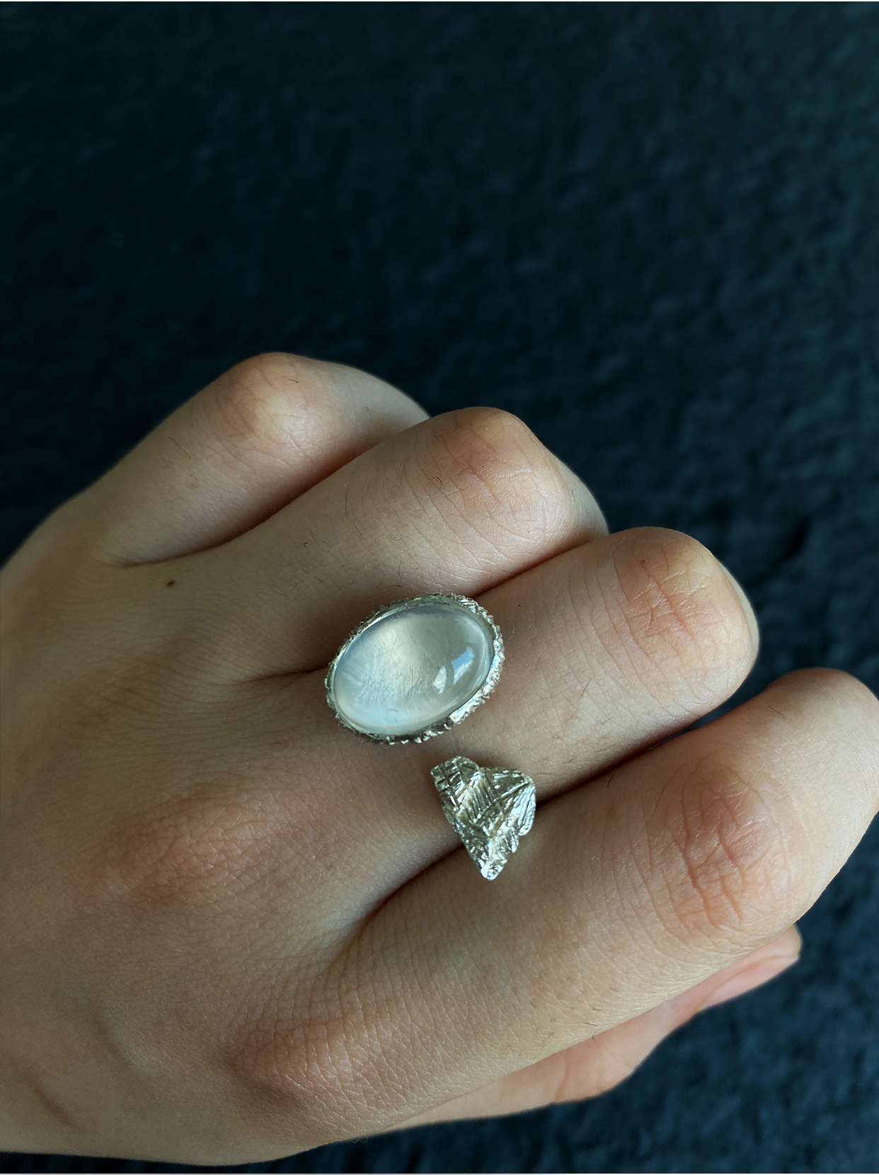 EastKarma  CHAKRA AWAKENING RING SEVEN CHAKRA GEMSTONE STERLING SILVER ADJUSTABLE