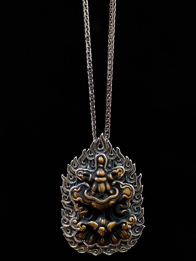 EastKarma AUSPICIOUS ENERGY EIGHT SYMBOLS STERLING SILVER THOKCHA NECKLACE