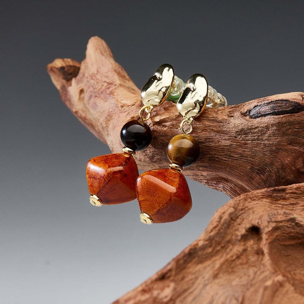 EastKarma WEALTH ENERGY TIGER'S EYE EARRINGS