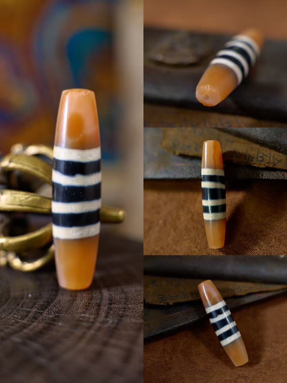 EastKarma ETERNAL HERITAGE ETCHED LINE AGATE DZI BEAD - Image 2