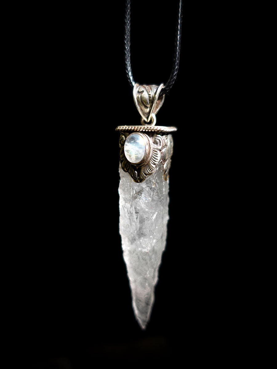 EastKarma AMPLIFY CLARITY INTUITION NECKLACE | CLEAR QUARTZ & MOONSTONE STERLING SILVER
