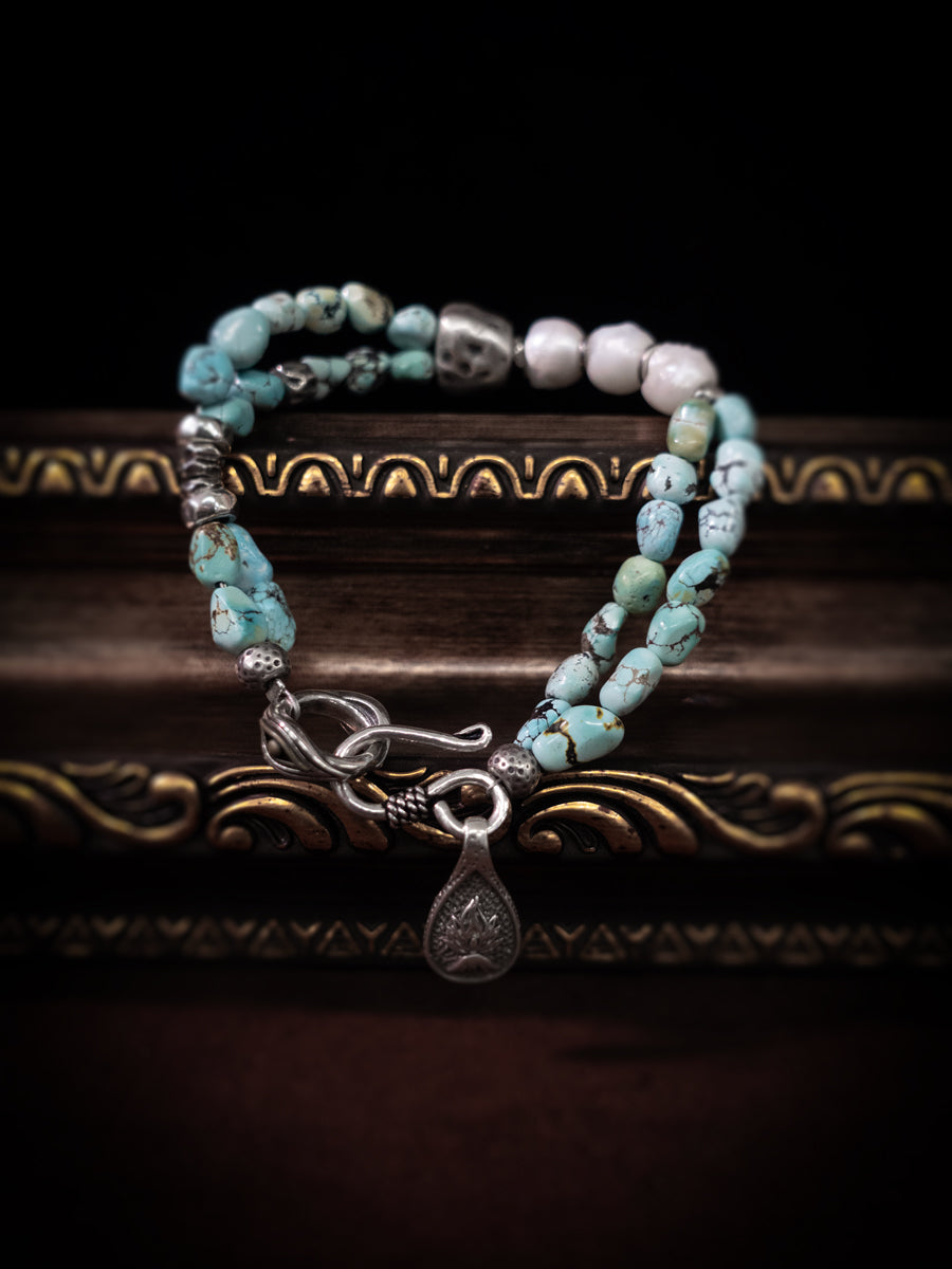 EastKarma BALANCE WISDOM TURQUOISE BRACELET | CITOLINE & STERLING SILVER DESIGN