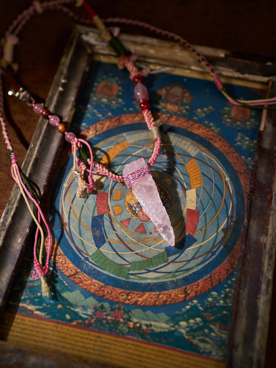 EastKarma WILD THREAD · AMETHYST HANDWOVEN TALISMAN NECKLACE