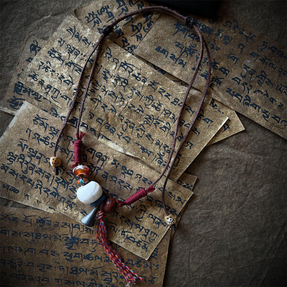 EastKarma TIBETAN GUARDIAN YAK BONE NECKLACE