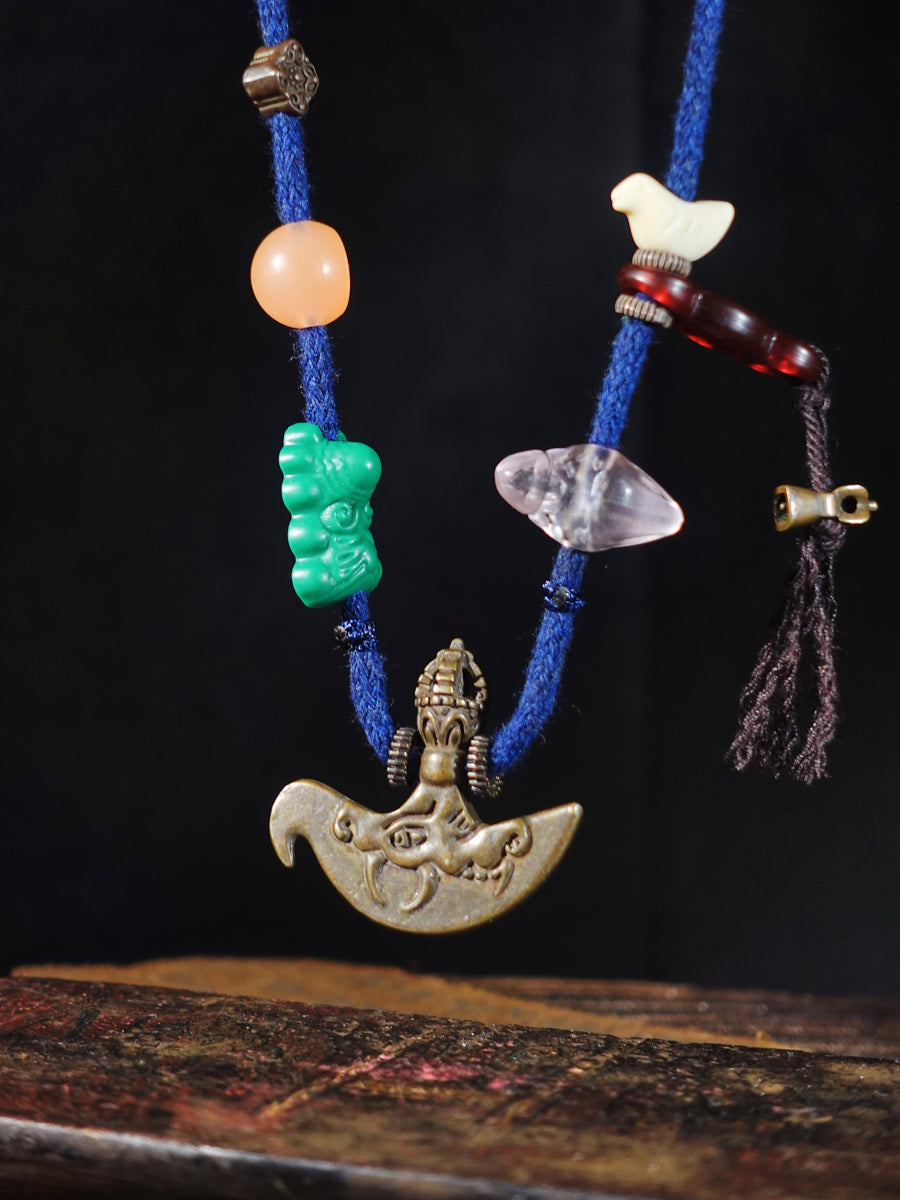 EastKarma Mythic Thokcha  Makara Ritual Blade Amulet Necklace