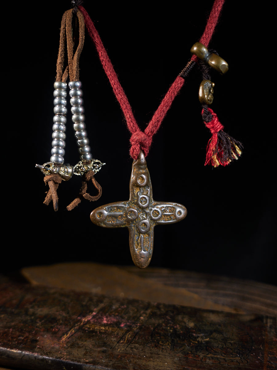 EastKarma SKY-IRON CROSS VAJRA GUARDIAN THOKCHA NECKLACE