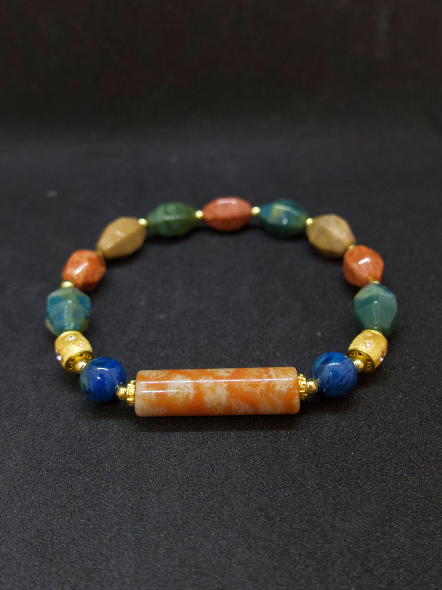 EastKarma AGATIZED CORAL COLUMN ENERGY BALANCE BRACELET