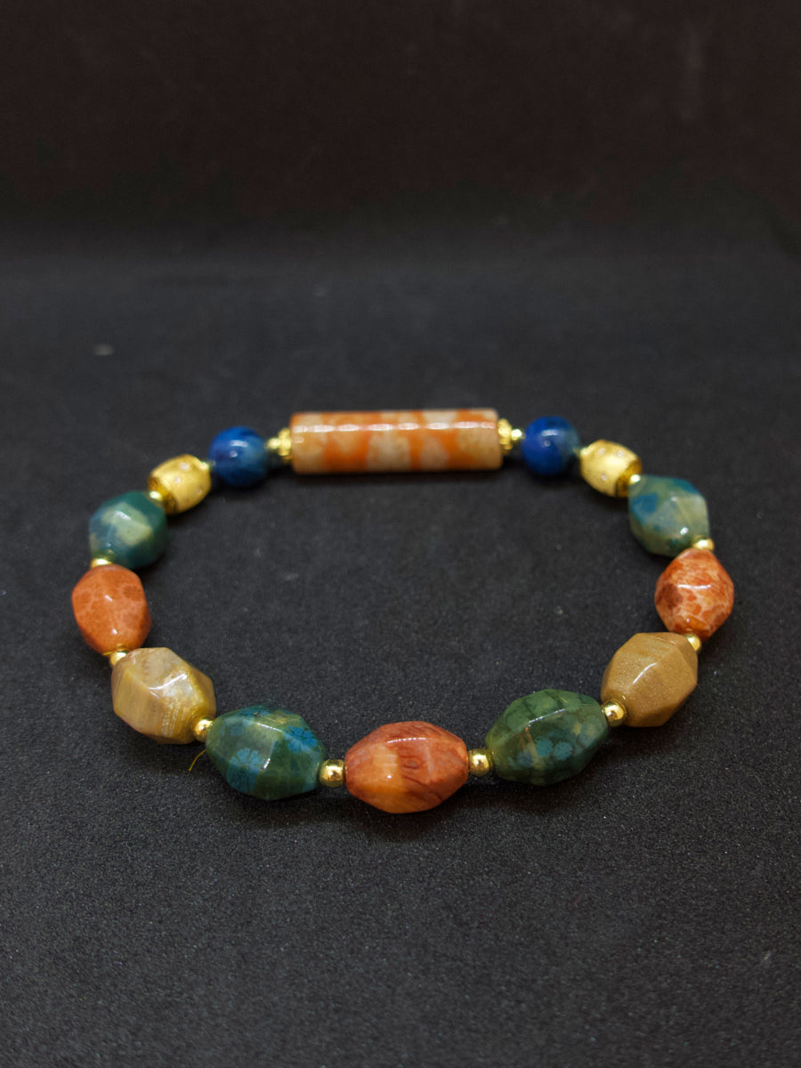 EastKarma AGATIZED CORAL COLUMN ENERGY BALANCE BRACELET - Image 4