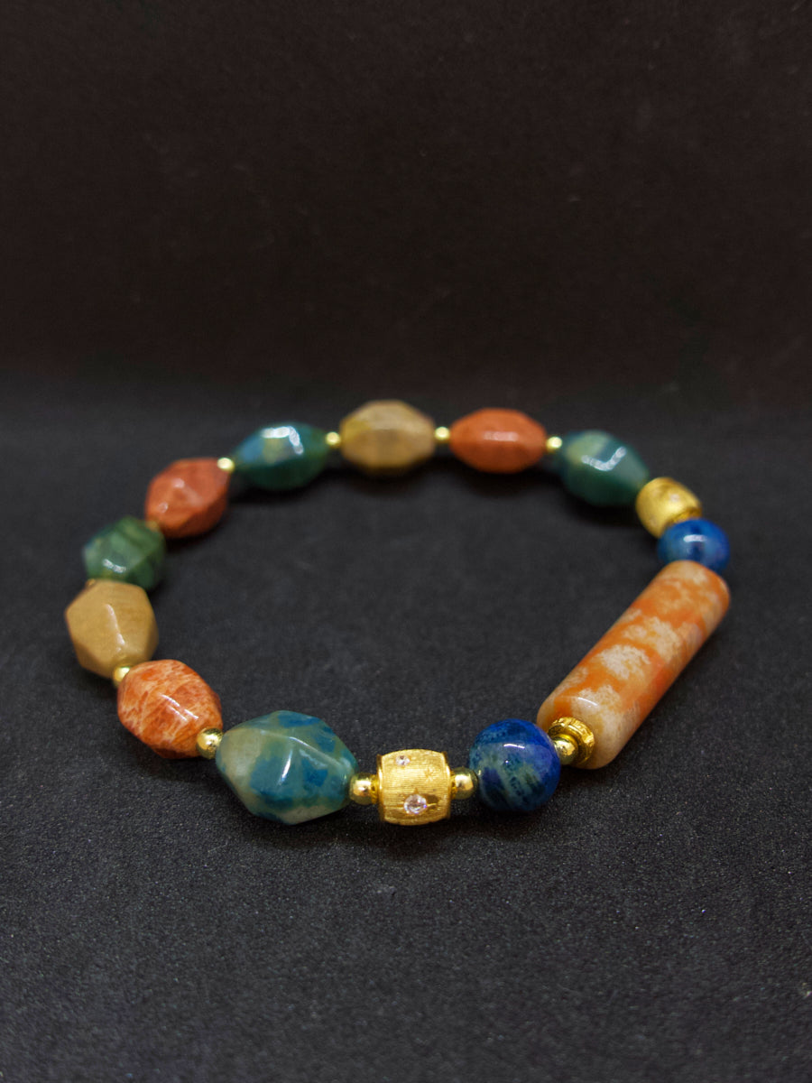 EastKarma AGATIZED CORAL COLUMN ENERGY BALANCE BRACELET - Image 5