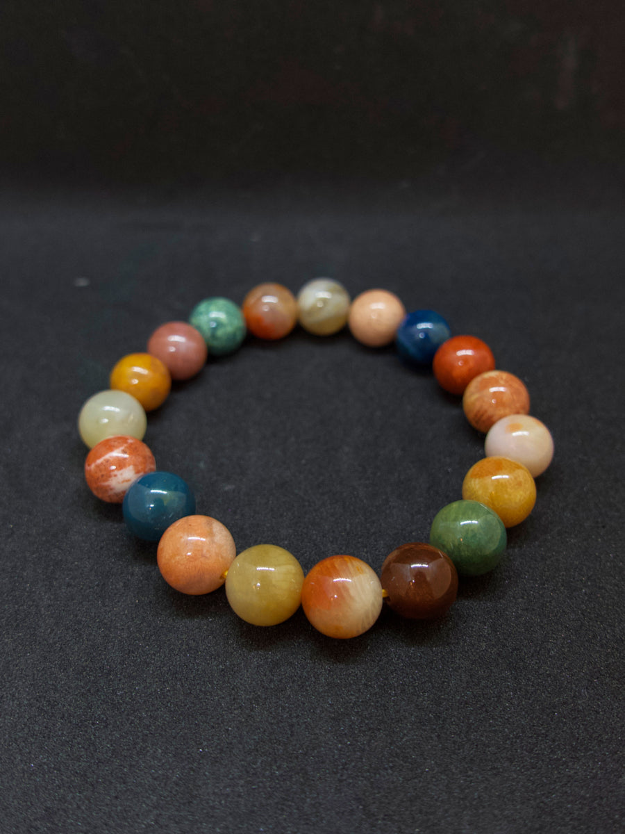 EastKarma AGATIZED CORAL HARMONY ENERGY BEAD BRACELET