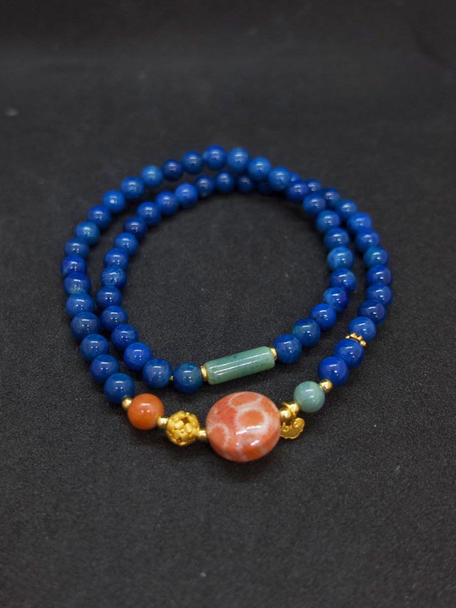 EastKarma AGATIZED CORAL DUAL-LAYER ENERGY BRACELET