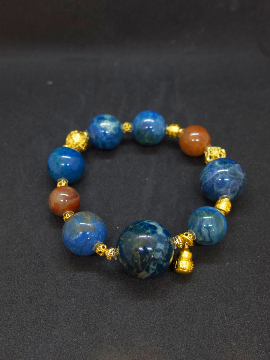 EastKarma AGATIZED CORAL OCEAN SPIRIT ENERGY BRACELET