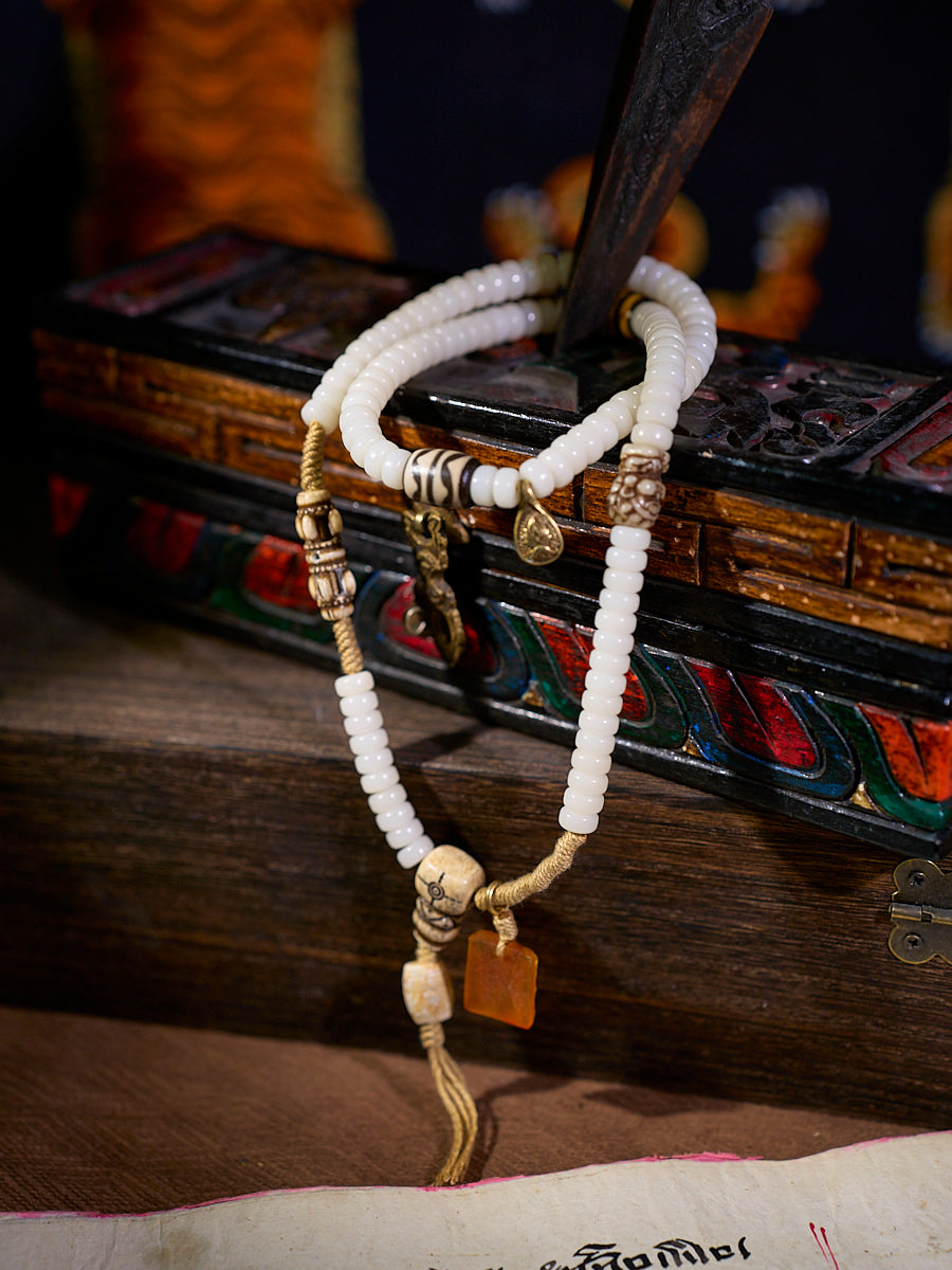 EastKarma Yak Bone and Agate Success Bracelet | Wealth, Success  Serenity Talisman