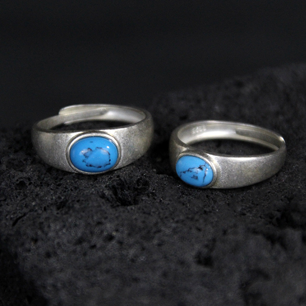 EastKarma WEALTH HARMONY TURQUOISE STERLING SILVER RINGS - Image 4