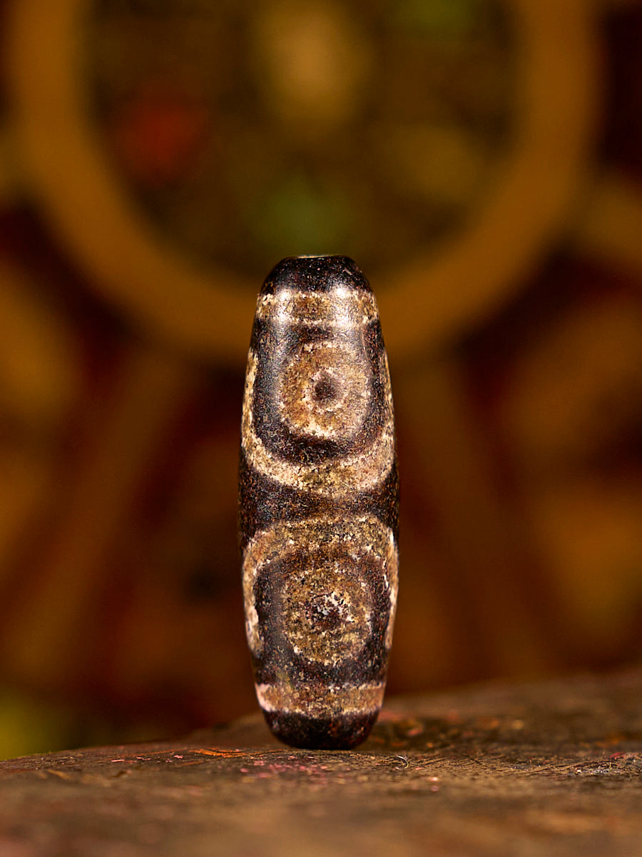 EastKarma ZHANGZHUNG ERA FORTUNE THREE-EYED AGATE DZI BEAD