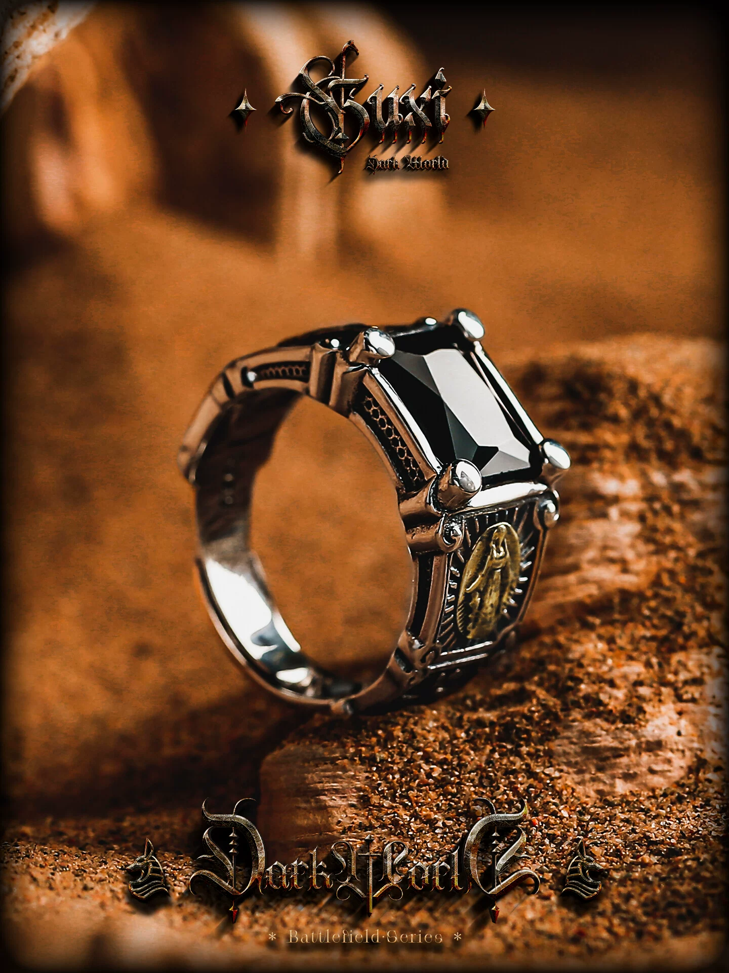 GUXI【冥王】小众复古925银戒指男高级感开口指环轻奢饰品送男友