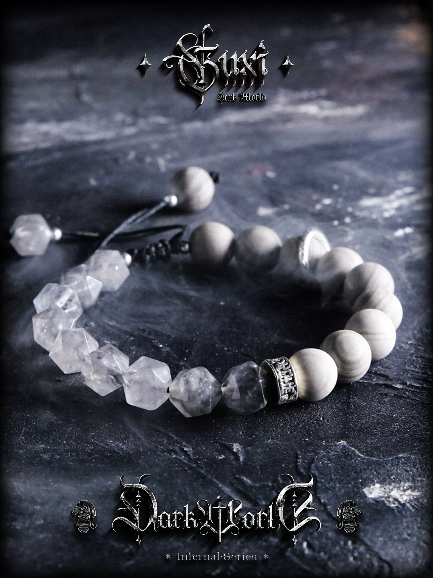 GUXI【众神】原创天然水晶手链男金黑曜石手串虎眼石小众礼物情侣