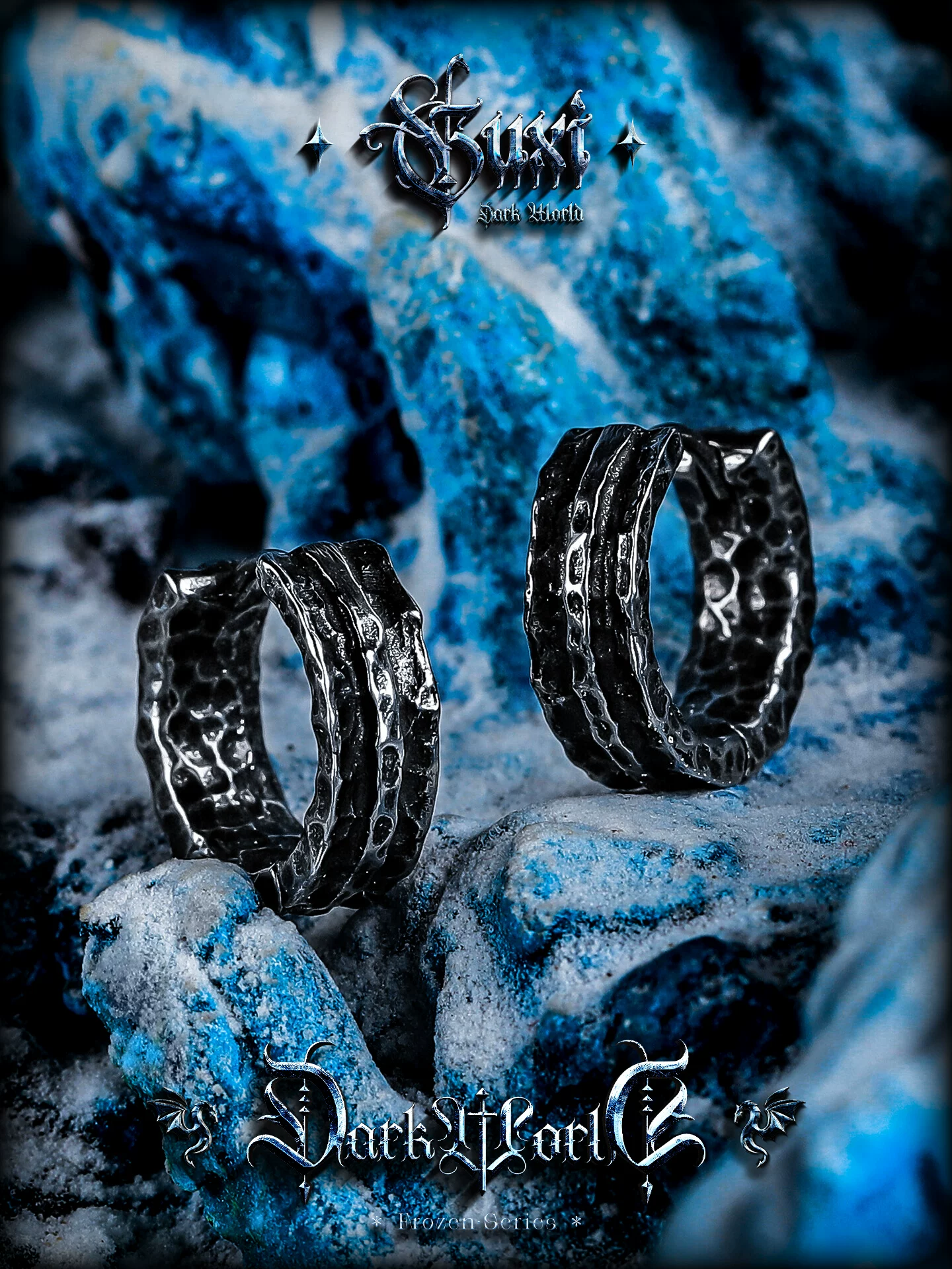 GUXI【锤炼】原创暗黑风耳钉男士个性耳环复古设计感小众耳圈朋克