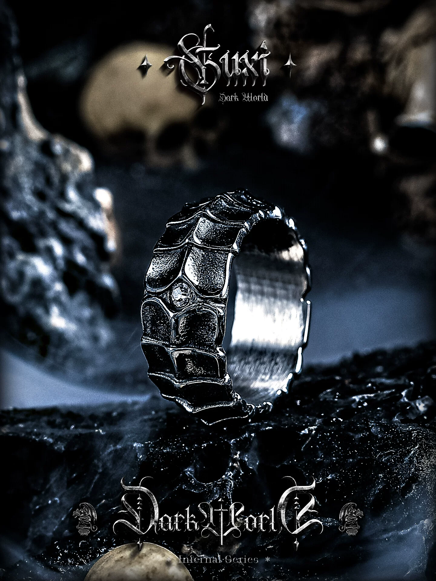 GUXI【搁浅】小众设计戒指男个性钛钢指环冷淡风时尚简约百搭饰品