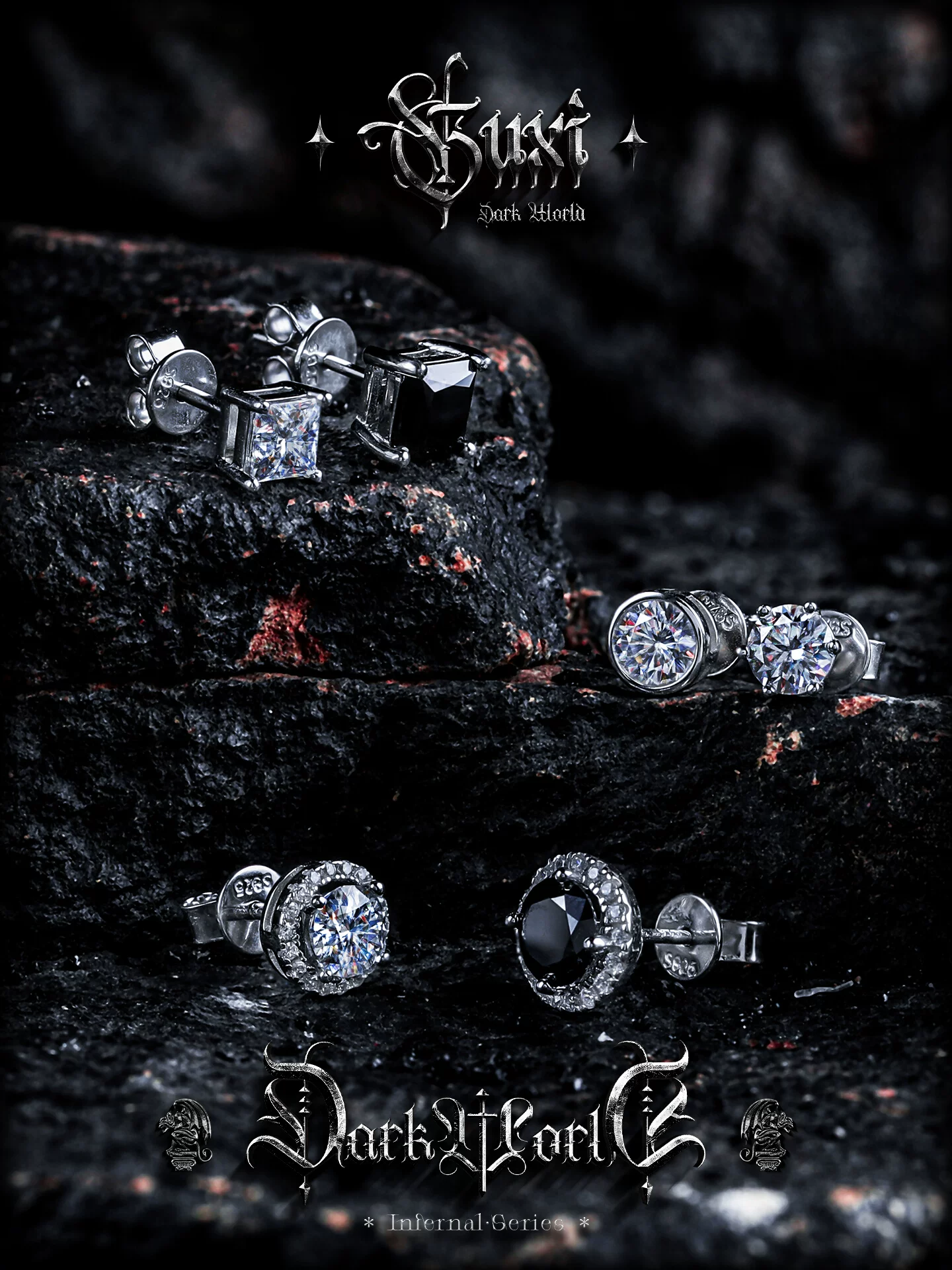 GUXI【璨】D色莫桑石钻耳钉男士925银耳饰女高级感小众单只养耳洞