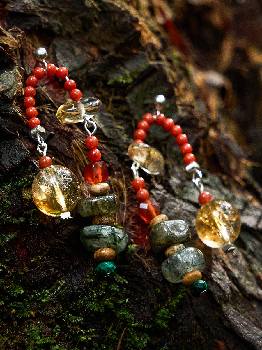 EastKarma FLAME SPIRIT GEMSTONE EARRINGS - Image 3