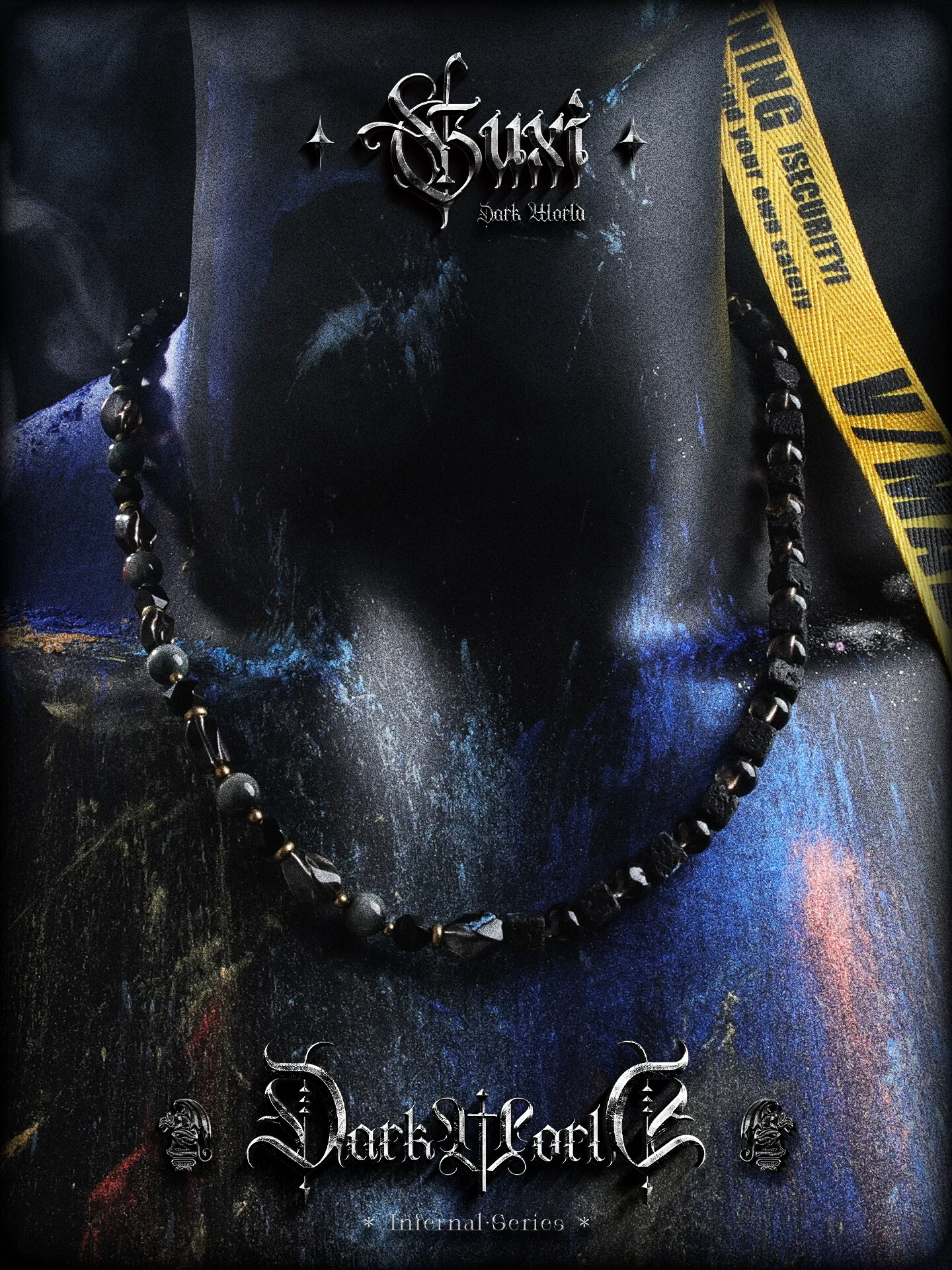 GUXI【夜莺】原创黑玛瑙项链男高级感水晶毛衣链复古小众个性饰品